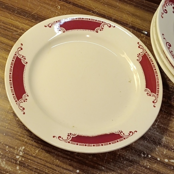 Vintage 1950s mcm farmhouse Homer Laughlin restaurant Ware saucer bowls red - Picture 2 of 5